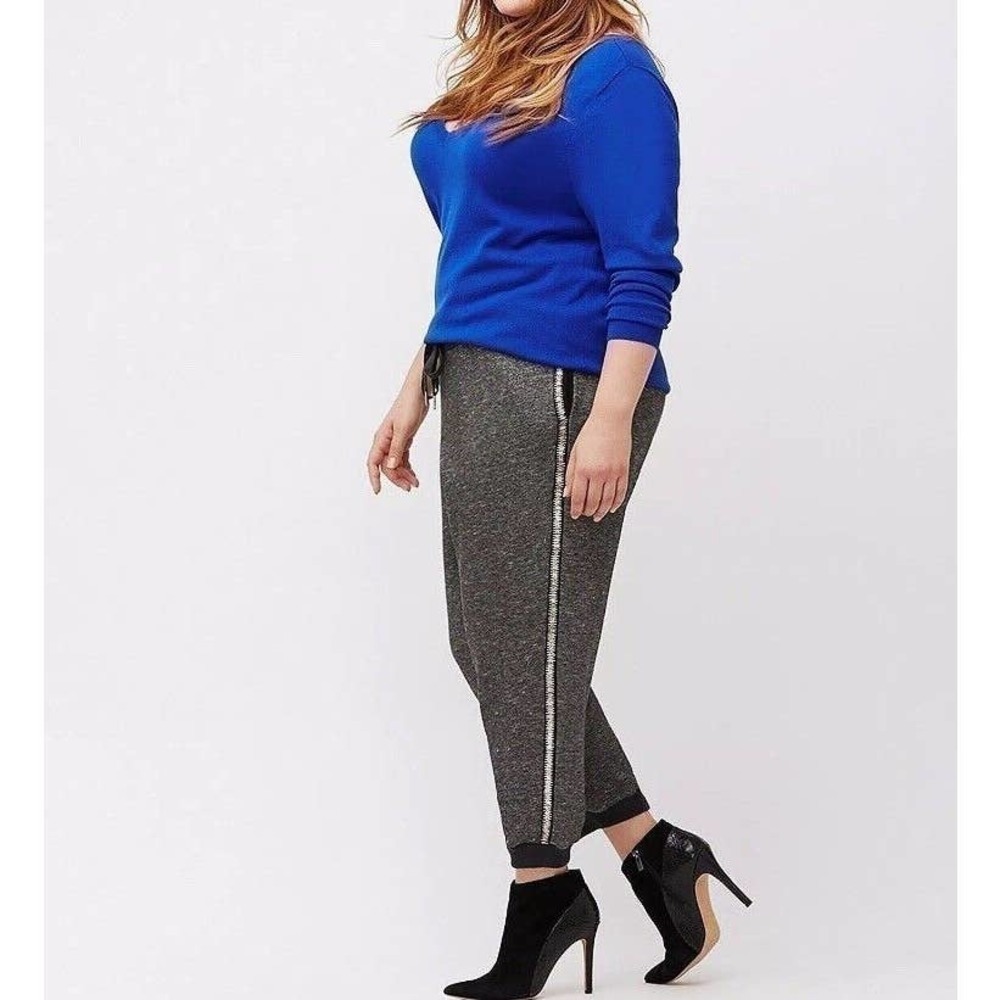 Lane Bryant Embellished Metallic Cozy Beaded Joggers Size 14/16 New